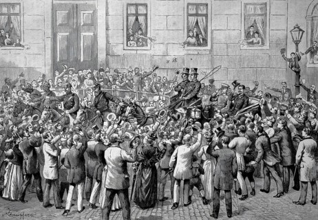 Bismarck's departure from Berlin on 20 March 1890, after he was dismissed by Kaiser Wilhelm II
