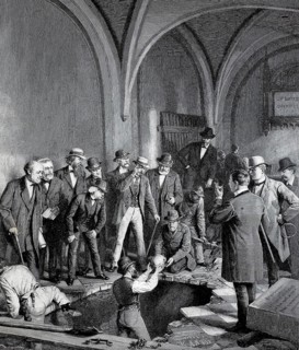 The excavation of Kant's remains, in 1880 the mortal remains of Immanuel Kant were exhumed to build