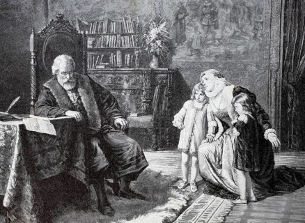 Philippine Welser in front of Emperor Ferdinand I, Philippine Welser (born 1527 in Augsburg, died