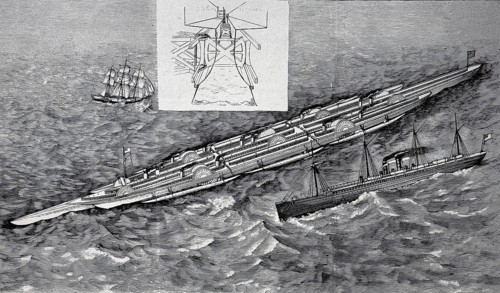 Project of a transatlantic passenger liner, 1890, Historic, authentic, digitally restored