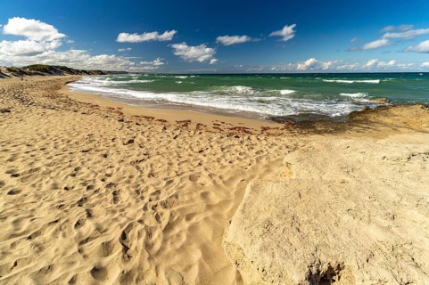 On the beach Spiaggia di Pilone, Ostuni, Apulia, Italy