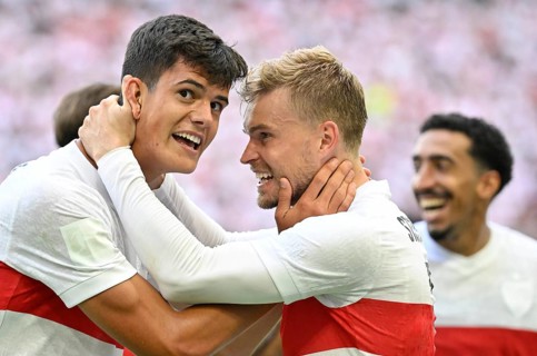 Goal celebration Jose Maria Chema Andres Baixauli VfB Stuttgart (30) Goal celebration gesture