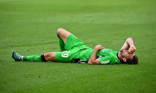 Joe Scally Borussia Mönchengladbach BMG (29) injured Injury calf cramp, Bundesliga, MHPArena, MHP