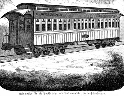 Pullmann's journey sleeping car of the Pacific railway, rail traffic, tracks, wagon, rest, sleep,