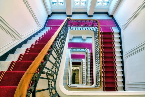 Elegant staircase in a hotel, Lucerne, Switzerland
