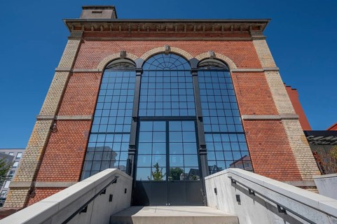 Artist Stefan Strumbel's studio in a former, historic boiler house of a brewery, Offenburg,