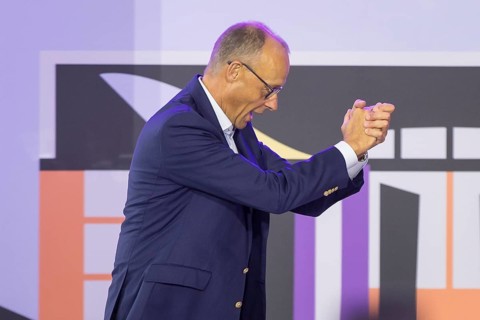 Friedrich Merz (CDU, Chancellor of the Federal Republic of Germany) during a stage talk at the Open