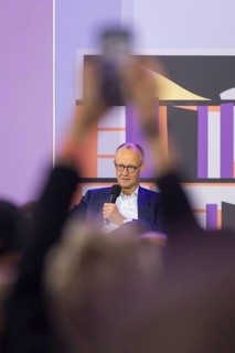 Friedrich Merz (CDU, Chancellor of the Federal Republic of Germany) during a stage talk at the Open