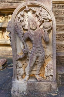 Guard stones or muragalas at the entrance of Vatadage circular temple, Polonnaruwa ruins of the
