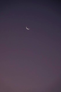 Sky with crescent moon, Germany