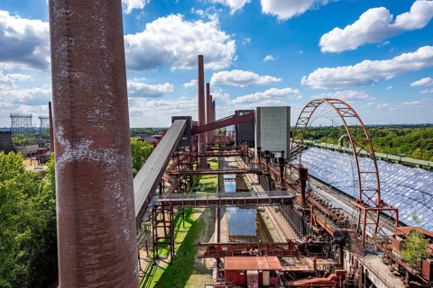 The Zollverein coking plant, backdrop to the once largest central coking plant in Europe, closed in
