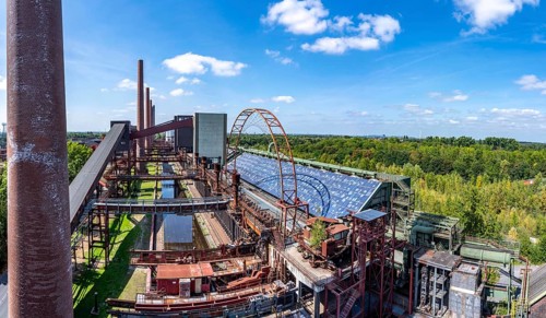 The Zollverein coking plant, on the right the works swimming pool, always in operation during the
