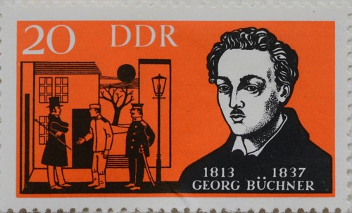 Karl Georg Büchner 1813, 1837, a German dramatist and writer of poetry and prose. Portrait on a
