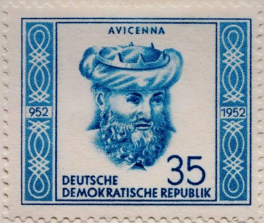 Avicenna, 980, 1037, a Persian physician, philosopher, poet, and scientist. Portrait on a German