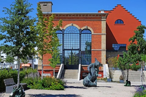 Artist's studio of the artist Stefan Strumbel in a former, historic boiler house of a brewery, in