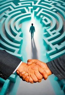 Symbolic image, treaties, agreements, difficulties, conflict, problems, meeting, discussion,