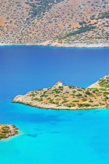 Panormitis bay, high angle view, Panormitis, Symi Island, Dodecanese Islands, Greece