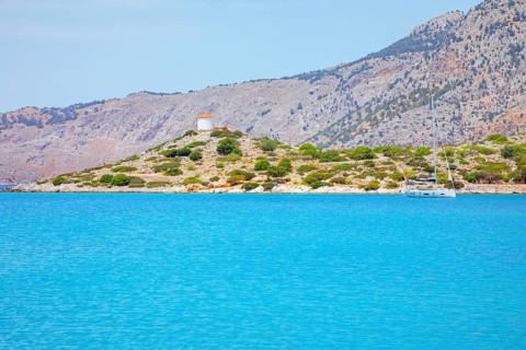 Panormitis bay, Panormitis, Symi Island, Dodecanese Islands, Greece