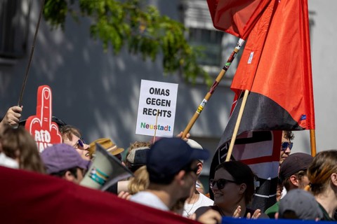 Counter-demonstration against the rally of AfD politician Joachim Paul in