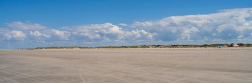 Empty beach, dunes, panorama format, Sankt Peter Ording, Eiderstedt, North Frisia, North Sea,