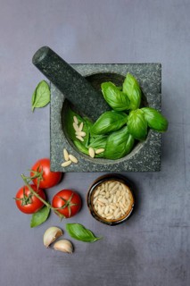 Ingredients for basil pesto, pesto alla genovese