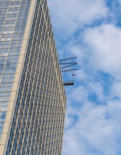 Open-air swing at Park Inn Hochaus am Alexanderplatz, Berlin, Germany