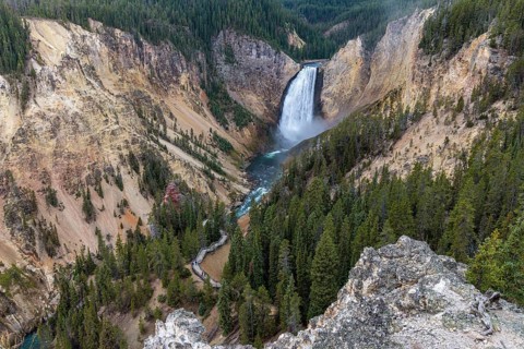 240913_029 Lower falls of the Yellowstone River in Yellowstone National Park, Wyoming, USA
