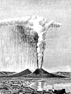 Volcanic eruption of Vesuvius in 1822, stratovolcano, natural disaster, ash rain, lava, geology,