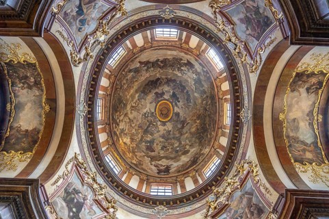 Dome of the Crucifixion Church in Prague, Czech Republic