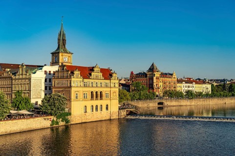Smetana Museum on Novotný Jetty on the Vltava River in Prague, Czech Republic