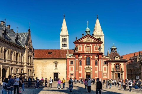 The Basilica of St. George in Prague Castle in Prague, Czech Republic