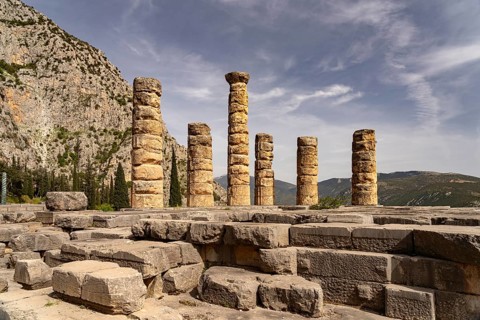 The Temple of Apollo, Archaeological Site of Delphi, UNESCO World Heritage Site in Delphi, Greece