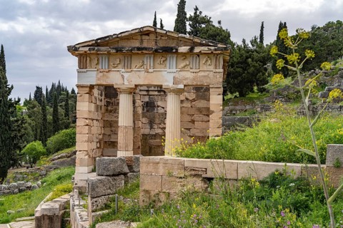 The Treasury of the Athenians, Archaeological Site of Delphi, UNESCO World Heritage Site in Delphi,