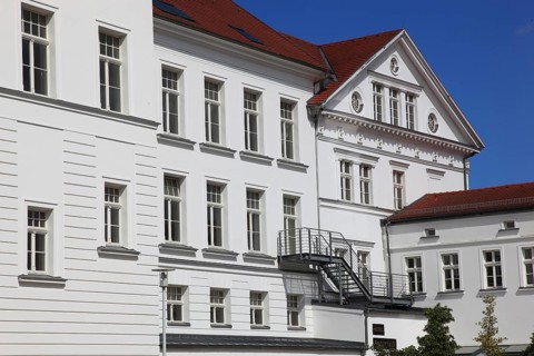 A heritage-protected house on the Circus, Putbus on the island of Rügen, Vorpommern-Rügen district,