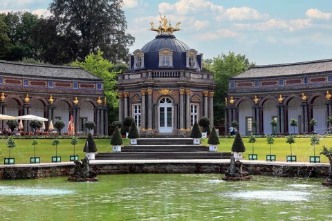 Water features of the Upper Grotto, Sun Temple, Hermitage in Bayreuth, Upper Franconia, Bavaria,