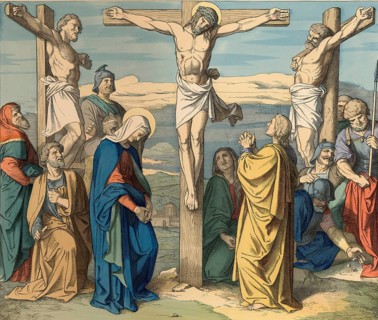 Biblical story, Jesus speaks the last seven words and dies, words which, according to traditional