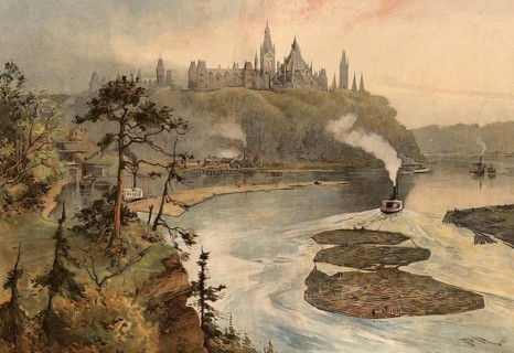 Parliament, House of Parliament building, Ottawa, Canada, around 1900, based on a painting by