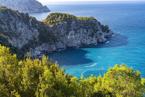 The coast near the village of Pili or Pelio, the island of Euboea or Evia, Greece