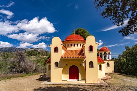 Chapel at Osios David monastery in Drymonas, Euboea or Evia island, Greece