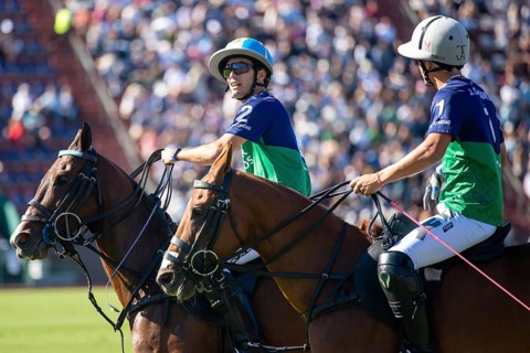 Polo players Adolfo Cambiaso called Poroto and Camilo Castagnola from the La Natividad La Dolfina