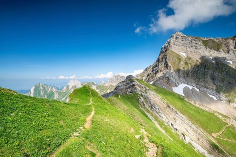 Lisengrat between Säntis and Rotsteinpass, Alpstein, Appenzell, Switzerland