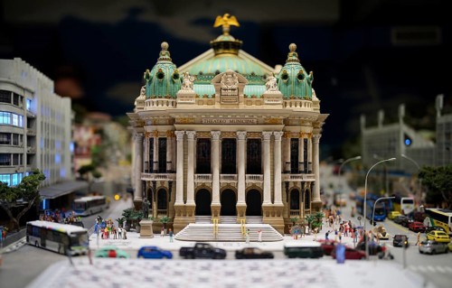 Interior photo, replica of the opera house, Théatro Municipial, Monaco, miniature illustration,
