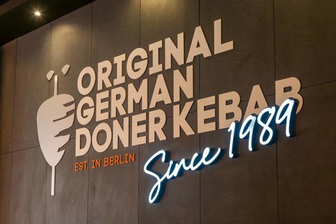 Inside GDK German Doner Kebab takeaway restaurant, Exeter, Devon, England, UK established Berlin