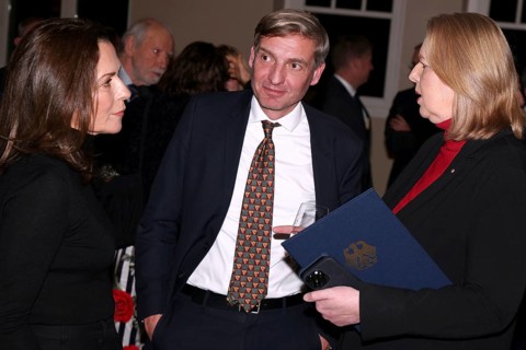 Anne Will, Uwe Neumärker, Bärbel Bas at the Prize for Civil Courage against Right-Wing Radicalism