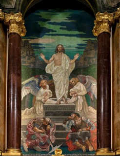 Interior view, choir, altar, main evangelical church of St. Michaelis, Michel for short, Free and