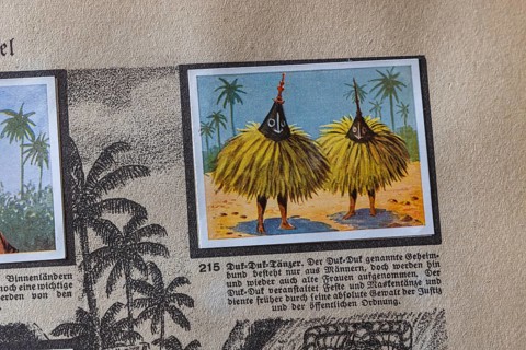 German colonies. Bismarck archipelago. Duk-Duk dancers. Duk-Duk is a secret society that represents