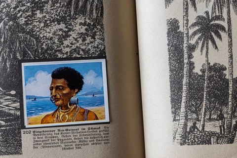 German colonies. Kaiser-Wilhelms-Land. Native with jewelry. An anthology published by