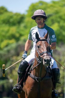 Portrait of polo player Ignacio Laprida from the La Hache Cria y Polo team at the 132nd Argentine