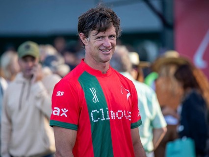 Portrait of polo player Ignatius Du Plessis from the La Irenita La Hache team after a game at the