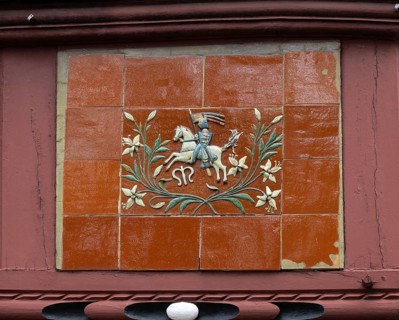 Dekoration am Töpferhaus, Fachwerk, stony path 8, Marburg, Hesse, Germany